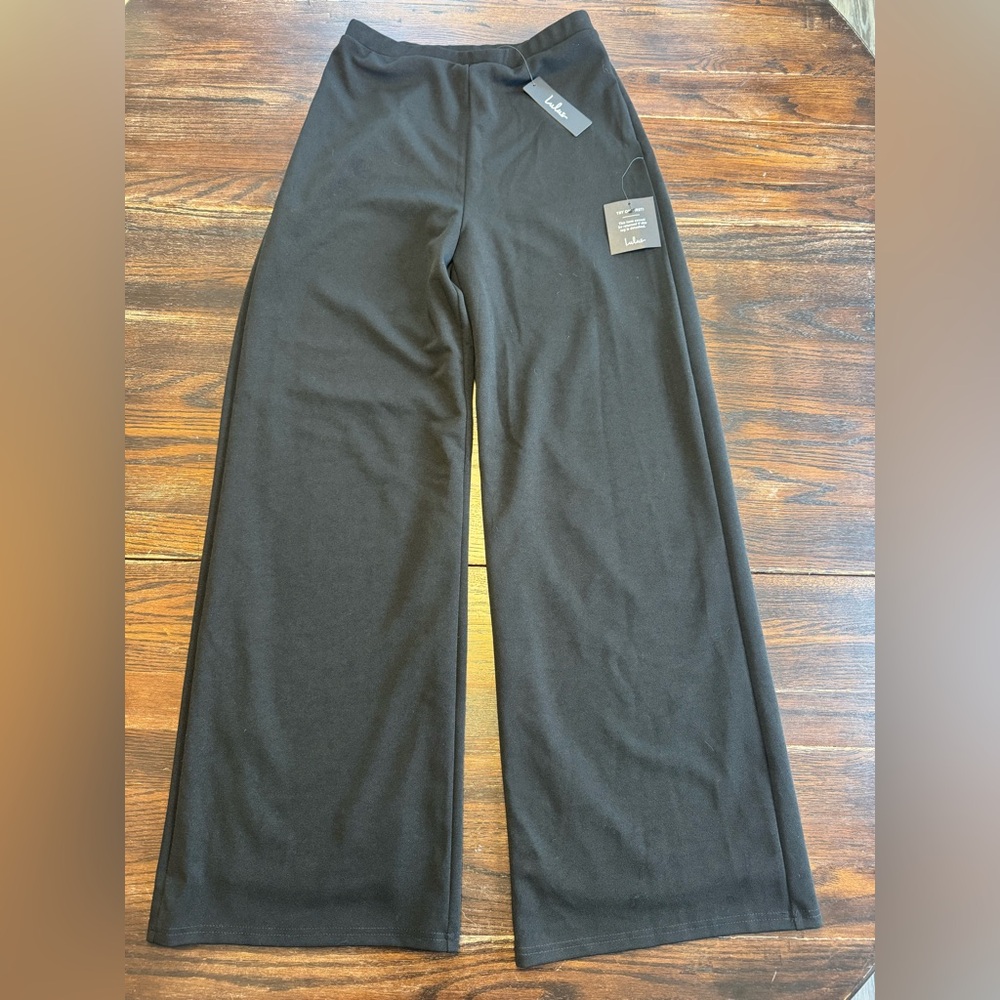 Lulus Black Wide Leg Zipper Pants | High Waist | NWT